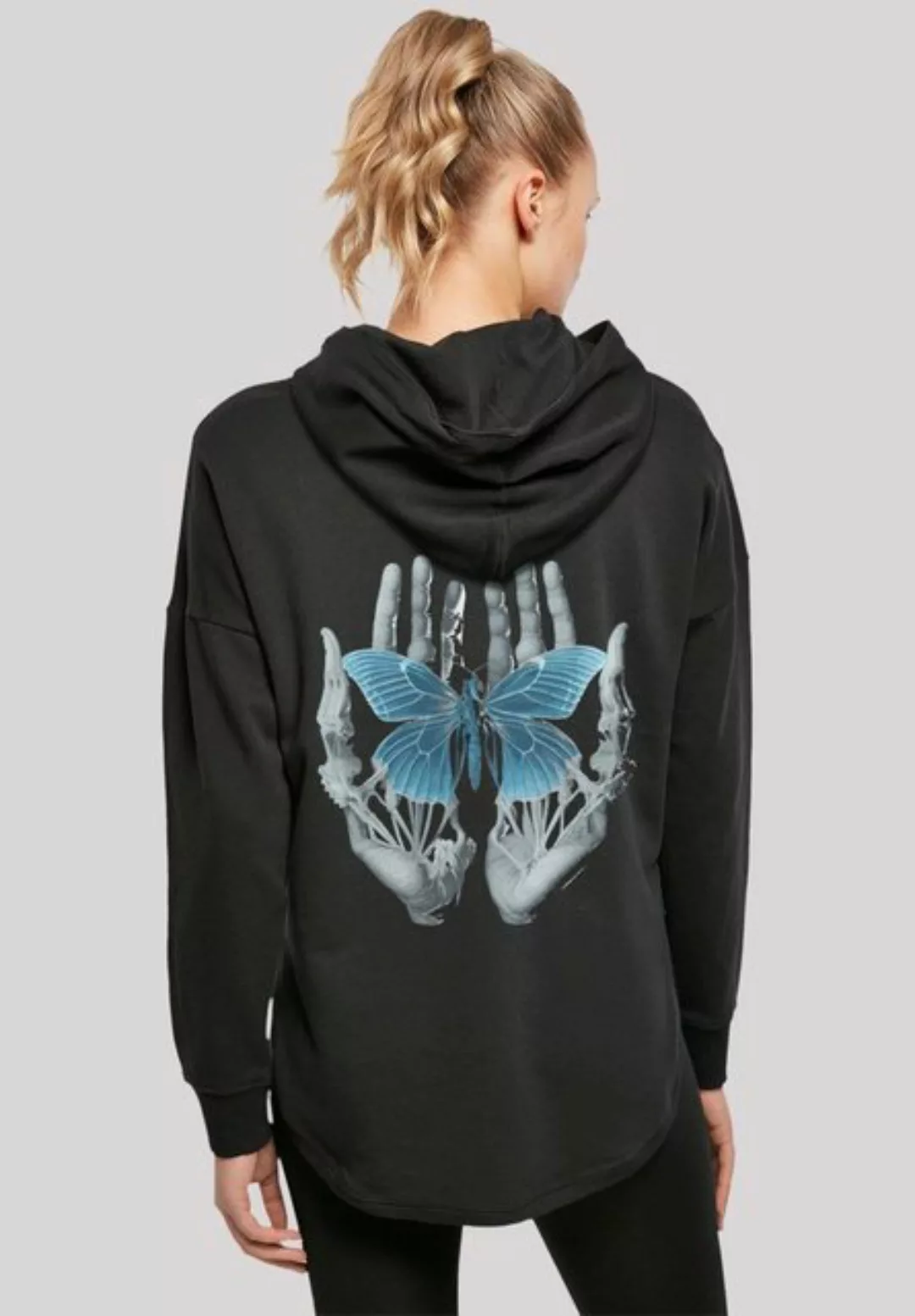 F4NT4STIC Kapuzenpullover "Skelett Hände Schmetterling", Print günstig online kaufen