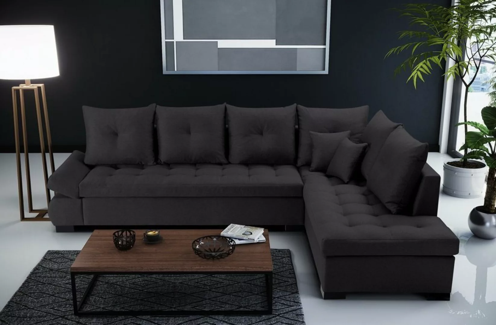 Siblo Ecksofa Geräumiges und elegantes Ecksofa Salvatore günstig online kaufen