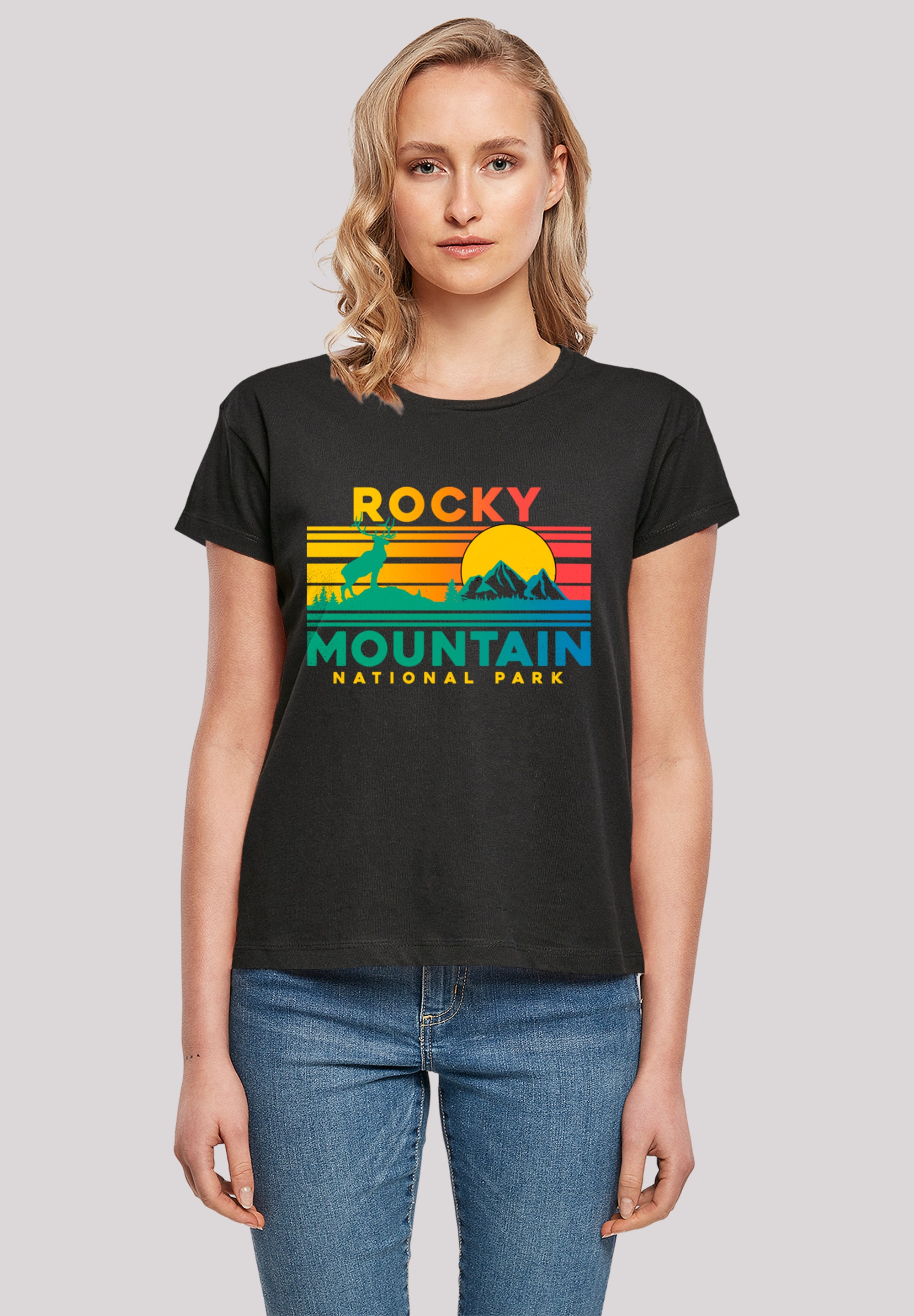 F4NT4STIC T-Shirt "US National Parks Rocky Mountain Sunset", Premium Qualit günstig online kaufen