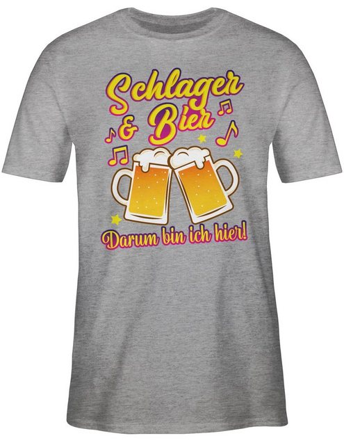 Shirtracer T-Shirt Schlager & Bier darum bin ich hier! Schlager Party Outfi günstig online kaufen