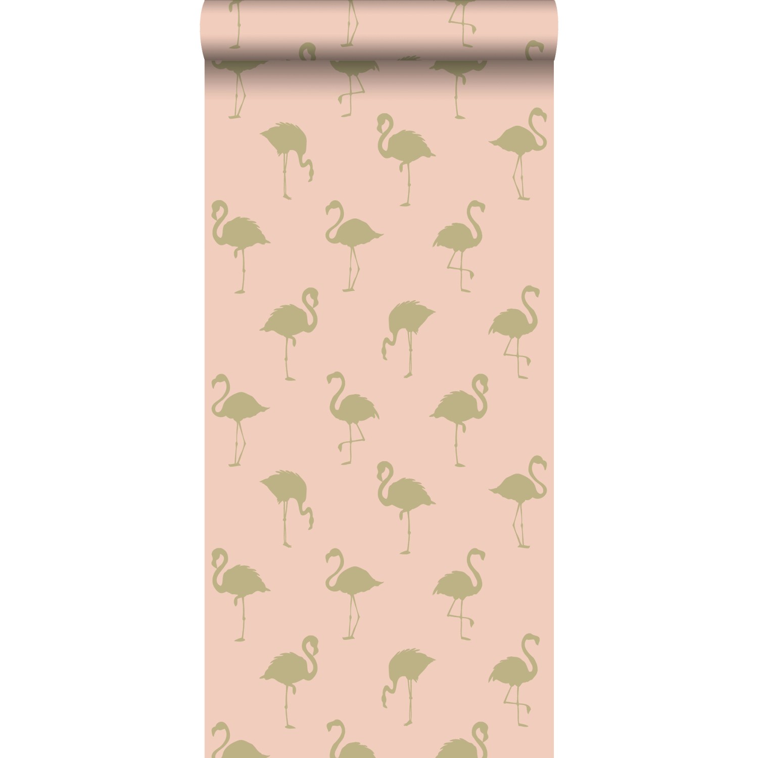 ESTAhome Tapete Flamingos Gold und Pfirsichrosa 0,53 x 10,05 m 138994 günstig online kaufen