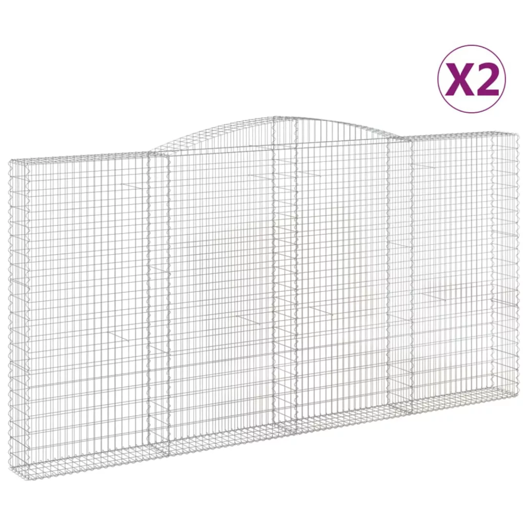 Vidaxl Gabionen Mit Hochbogen 2 Stk. 400x30x200/220cm Verzinktes Eisen günstig online kaufen