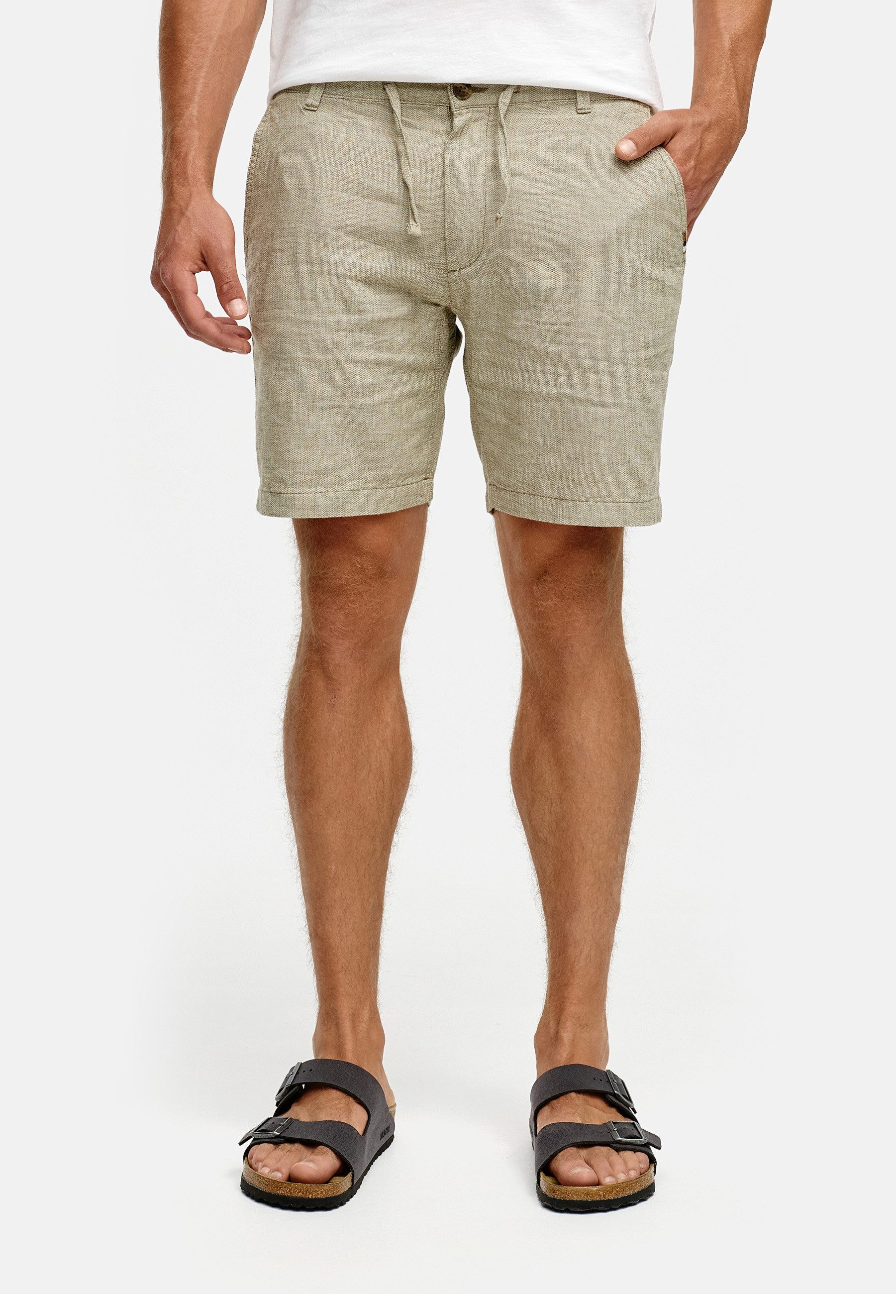 Indicode Chinoshorts INErwil aus Leinen-Mix mit günstig online kaufen