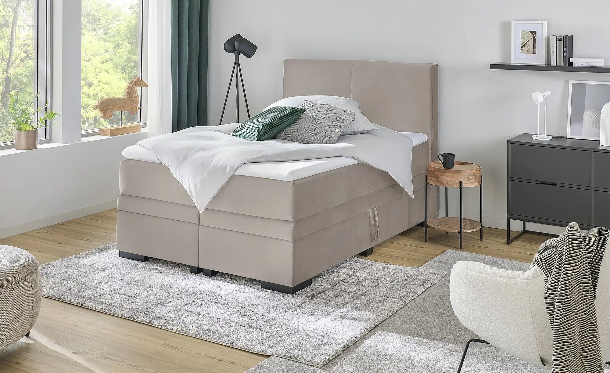 Boxi Boxspringbett mit Bettkasten Boxi Classic ¦ beige ¦ Maße (cm): B: 140 günstig online kaufen