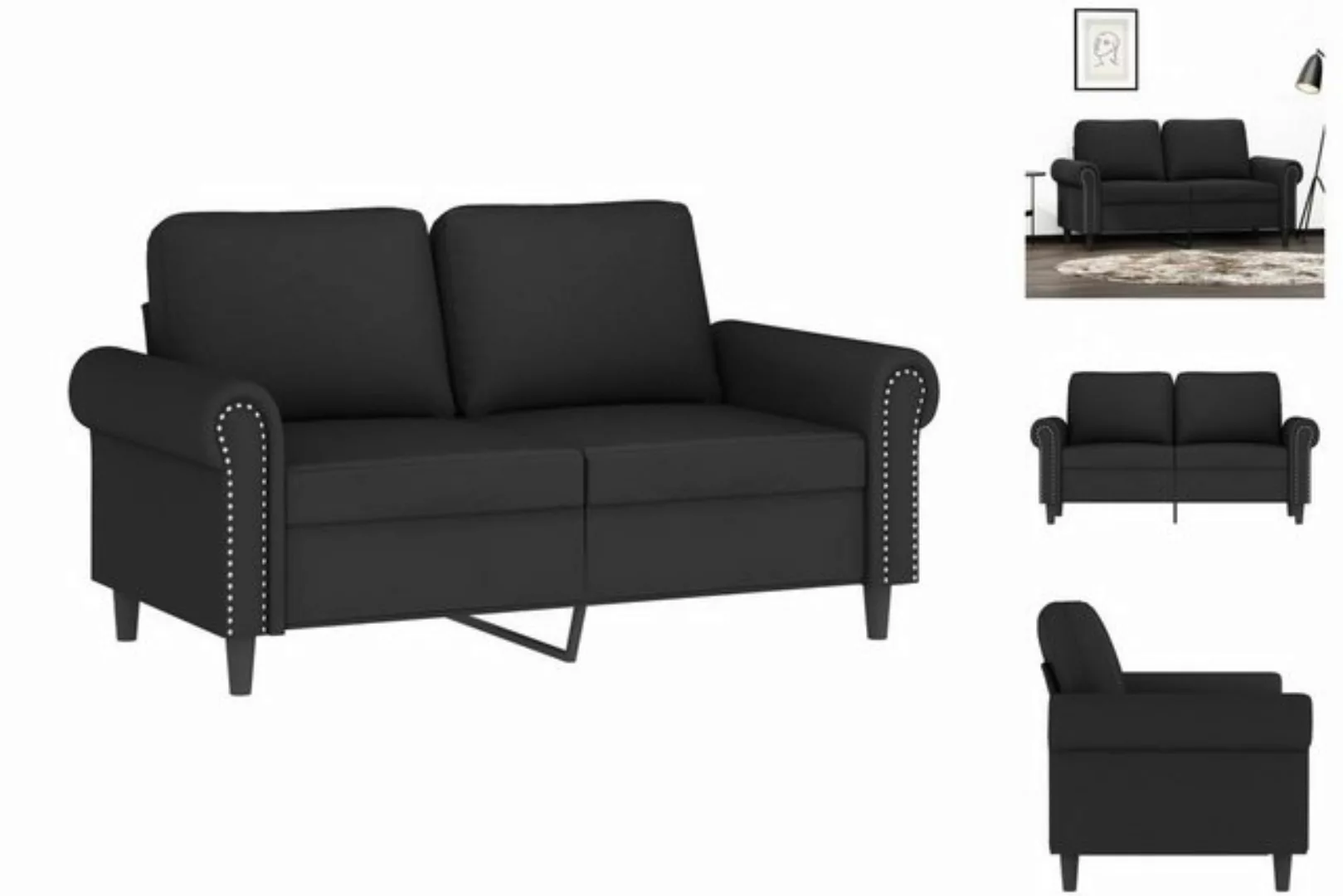 vidaXL Sofa 2-Sitzer-Sofa Schwarz 120 cm Samt günstig online kaufen