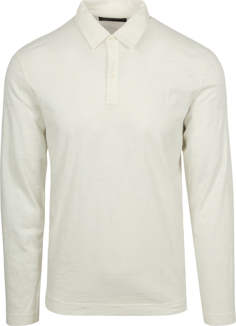 Marc O'Polo Longsleeve Poloshirt Off White - Größe M günstig online kaufen