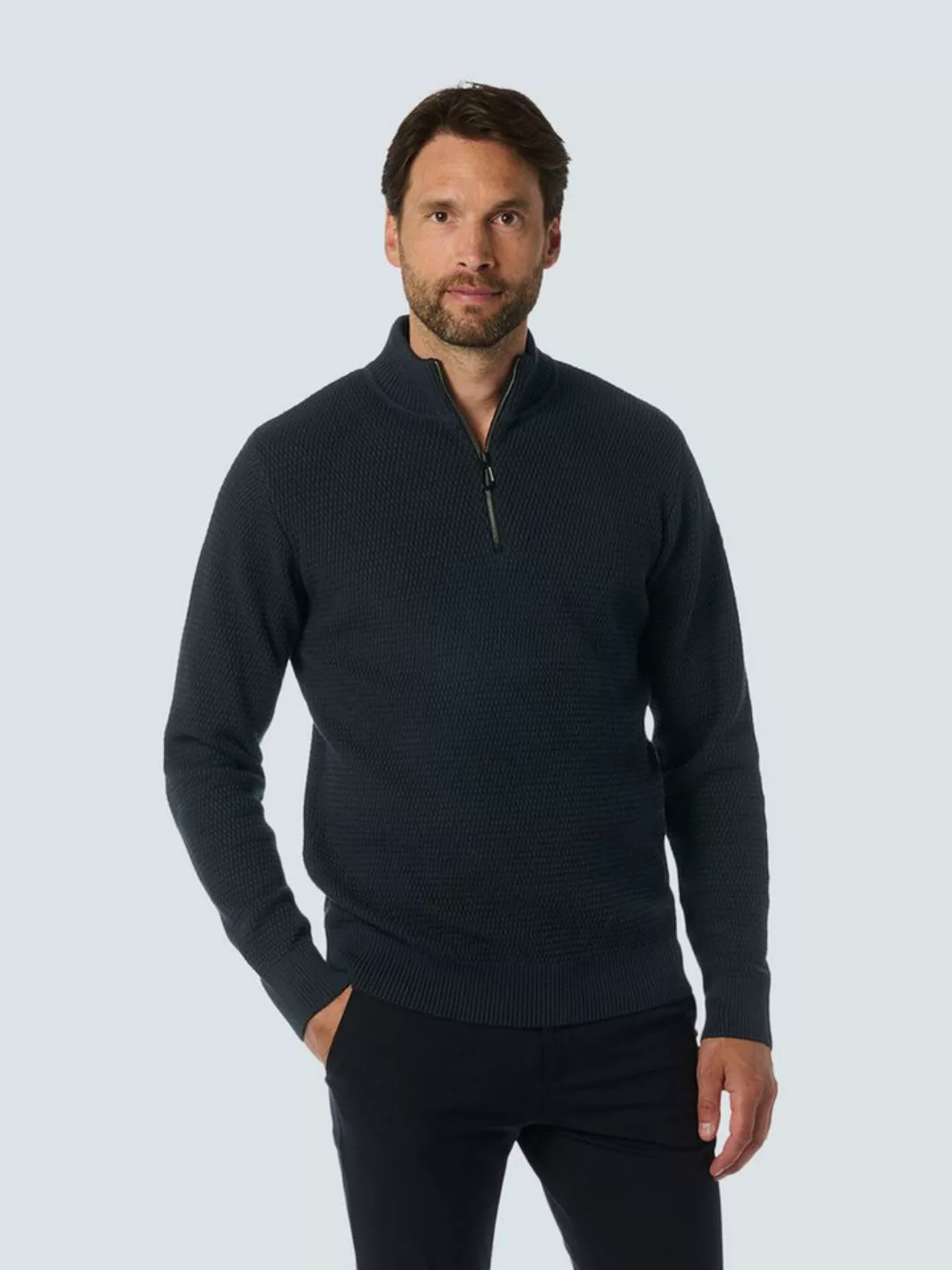 NO EXCESS Rollkragenpullover No Excess Halber Reißverschluss Pullover Melan günstig online kaufen