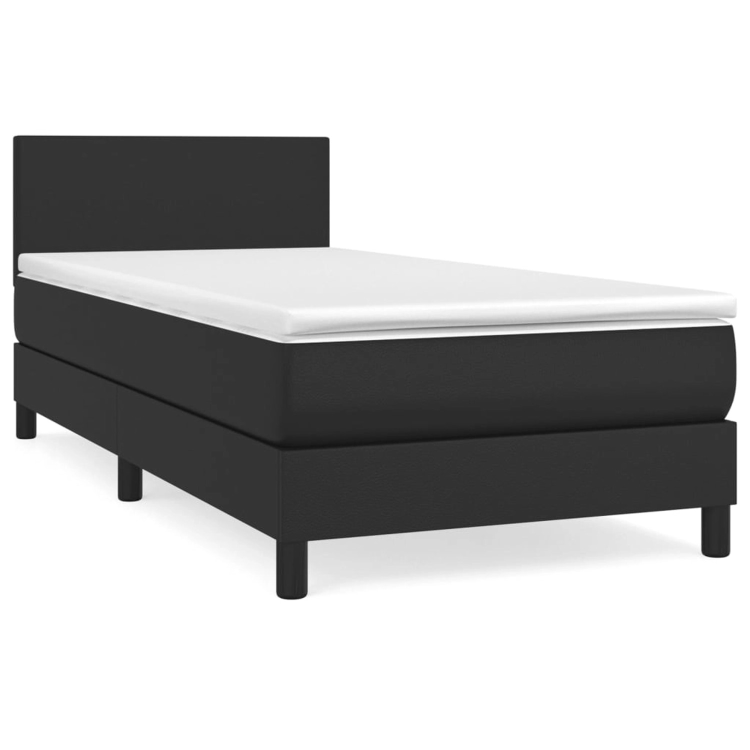 Vidaxl Boxspringbett Mit Matratze Schwarz 80x200 Cm Kunstleder günstig online kaufen