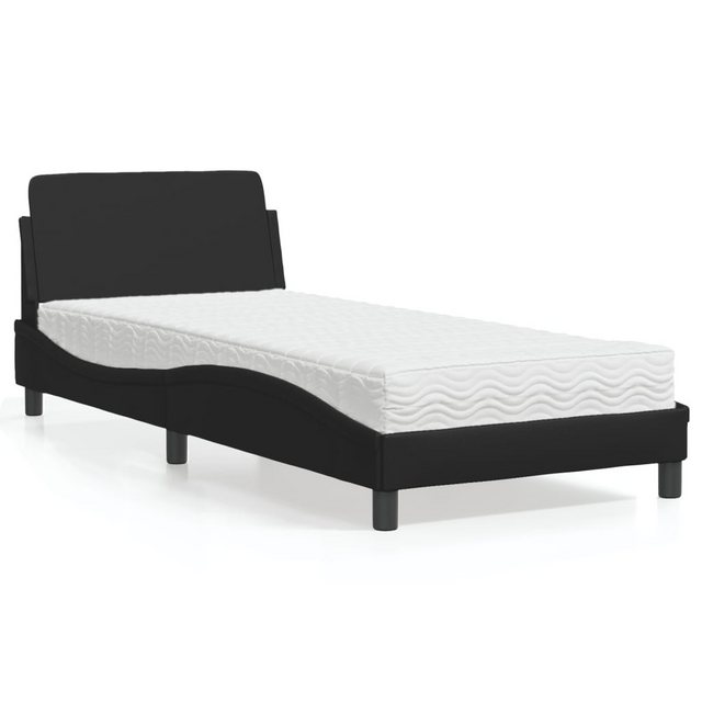vidaXL Bett Bett mit Matratze Schwarz 80x200 cm Kunstleder günstig online kaufen