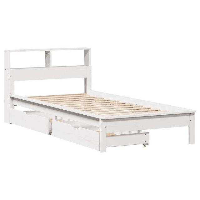 vidaXL Bett Massivholzbett mit Regal ohne Matratze Weiß 75x190 cm Kiefer günstig online kaufen