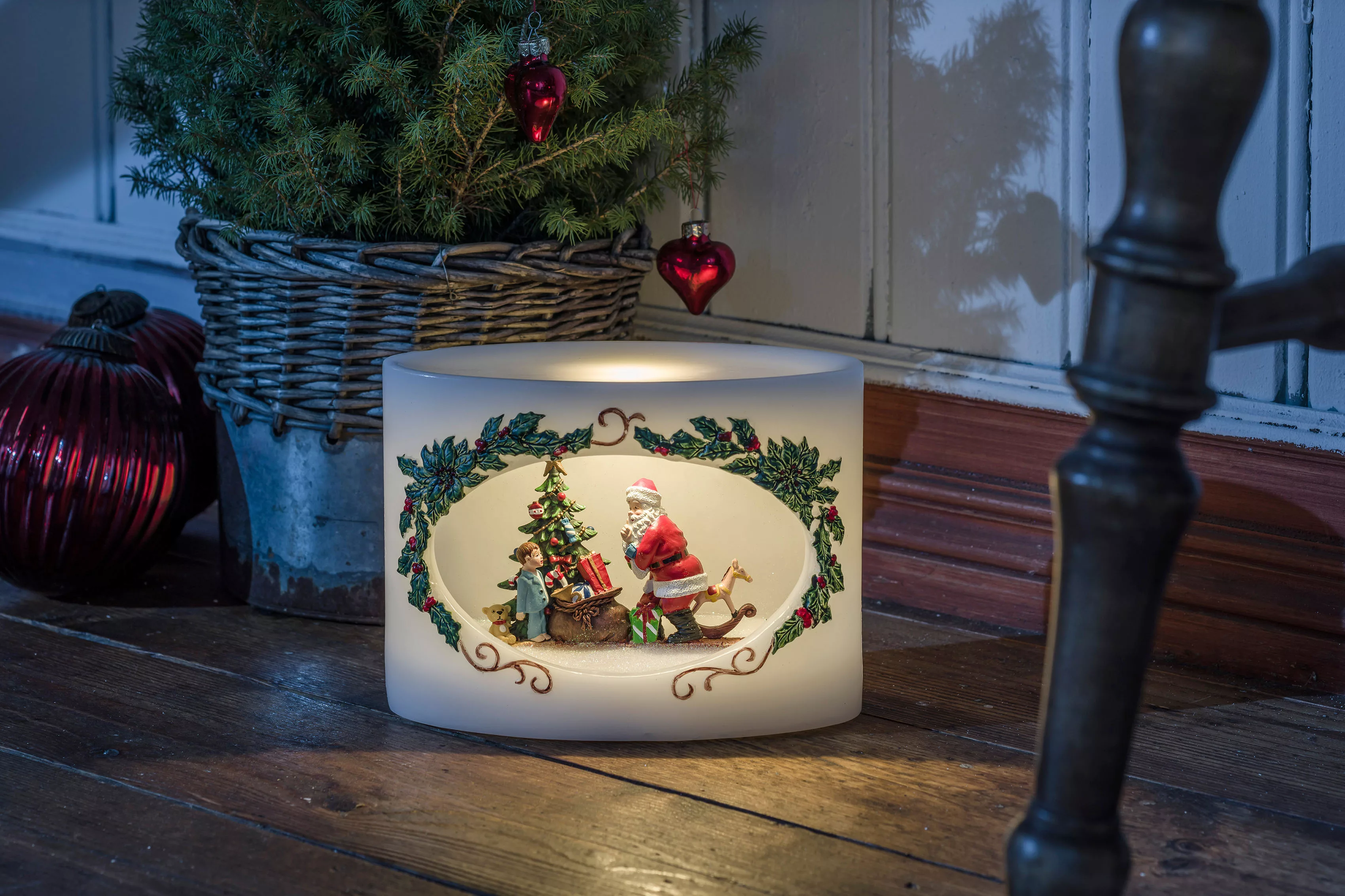 KONSTSMIDE LED-Kerze "Weihnachtsdeko", LED Echtwachskerze Weihnachtsmann mi günstig online kaufen