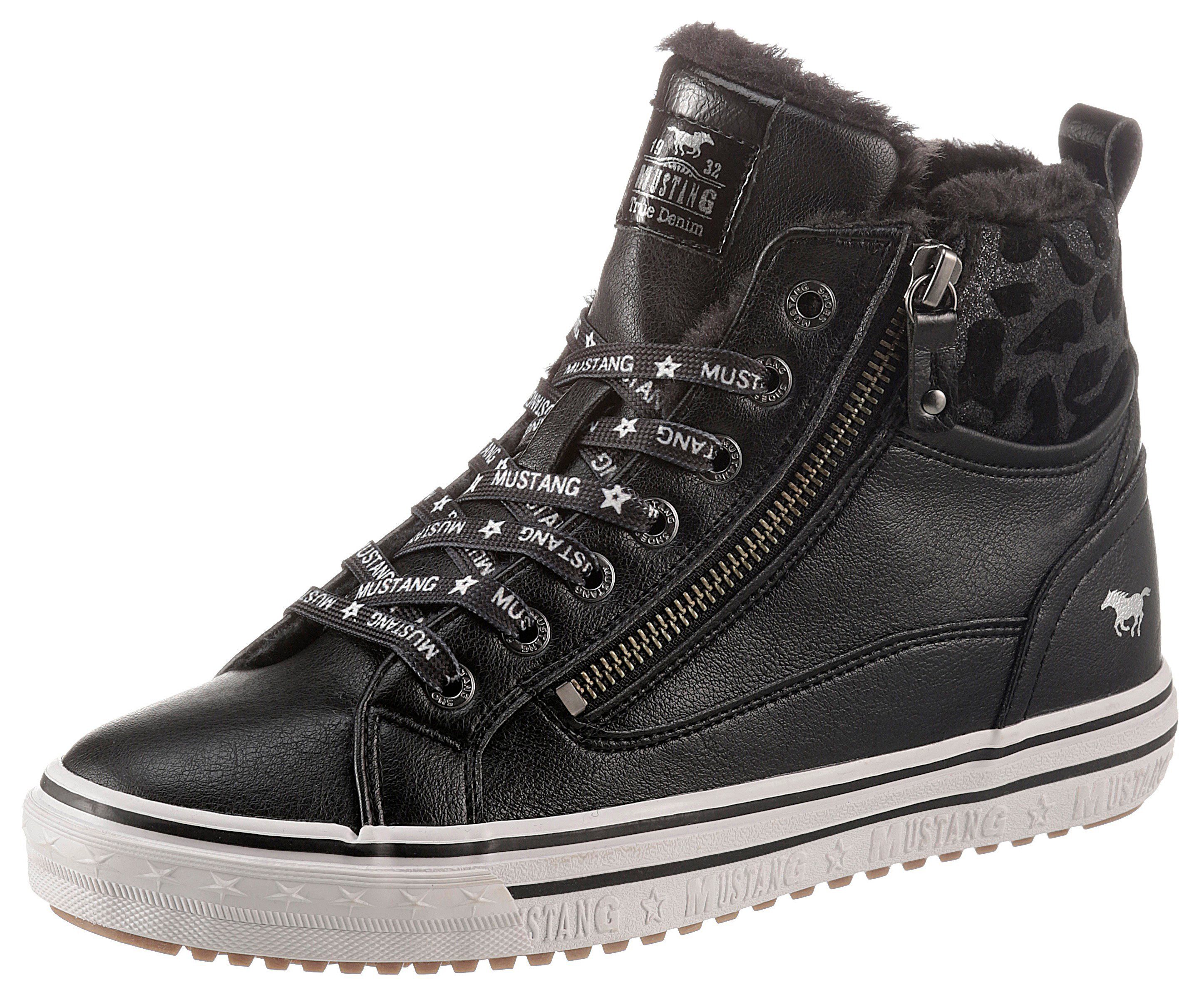 Mustang Shoes Sneaker mit bedrucktem Fellimitat-Kragen günstig online kaufen