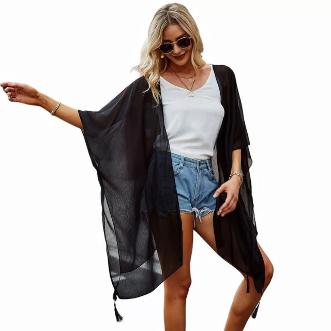 AUKUU Strandkleid Einfarbige dekorative Abdeckung Sommer Cardigan Sonnensch günstig online kaufen