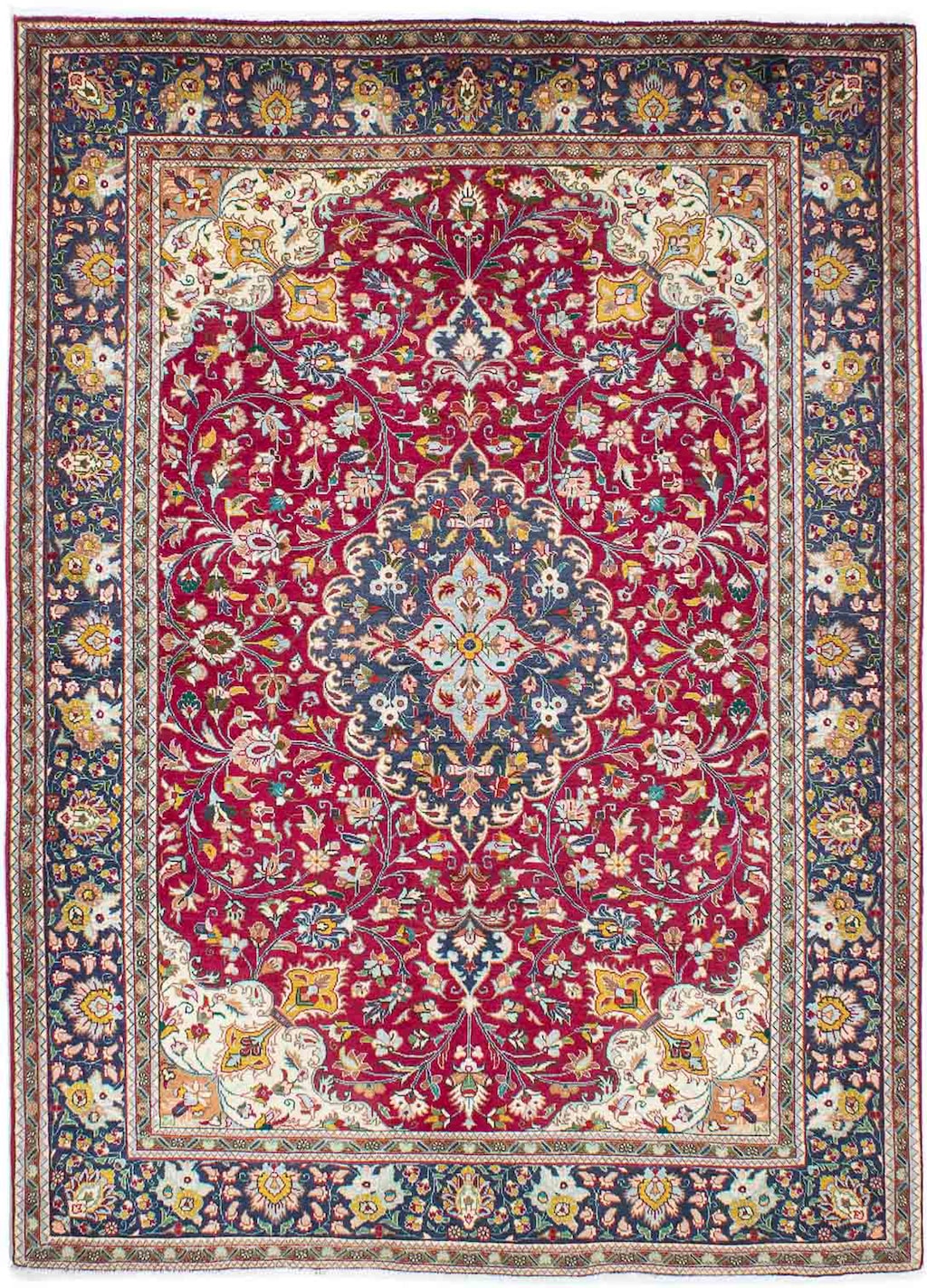 morgenland Orientteppich »Täbriz - 196 x 145 cm - rot«, rechteckig, Wohnzim günstig online kaufen