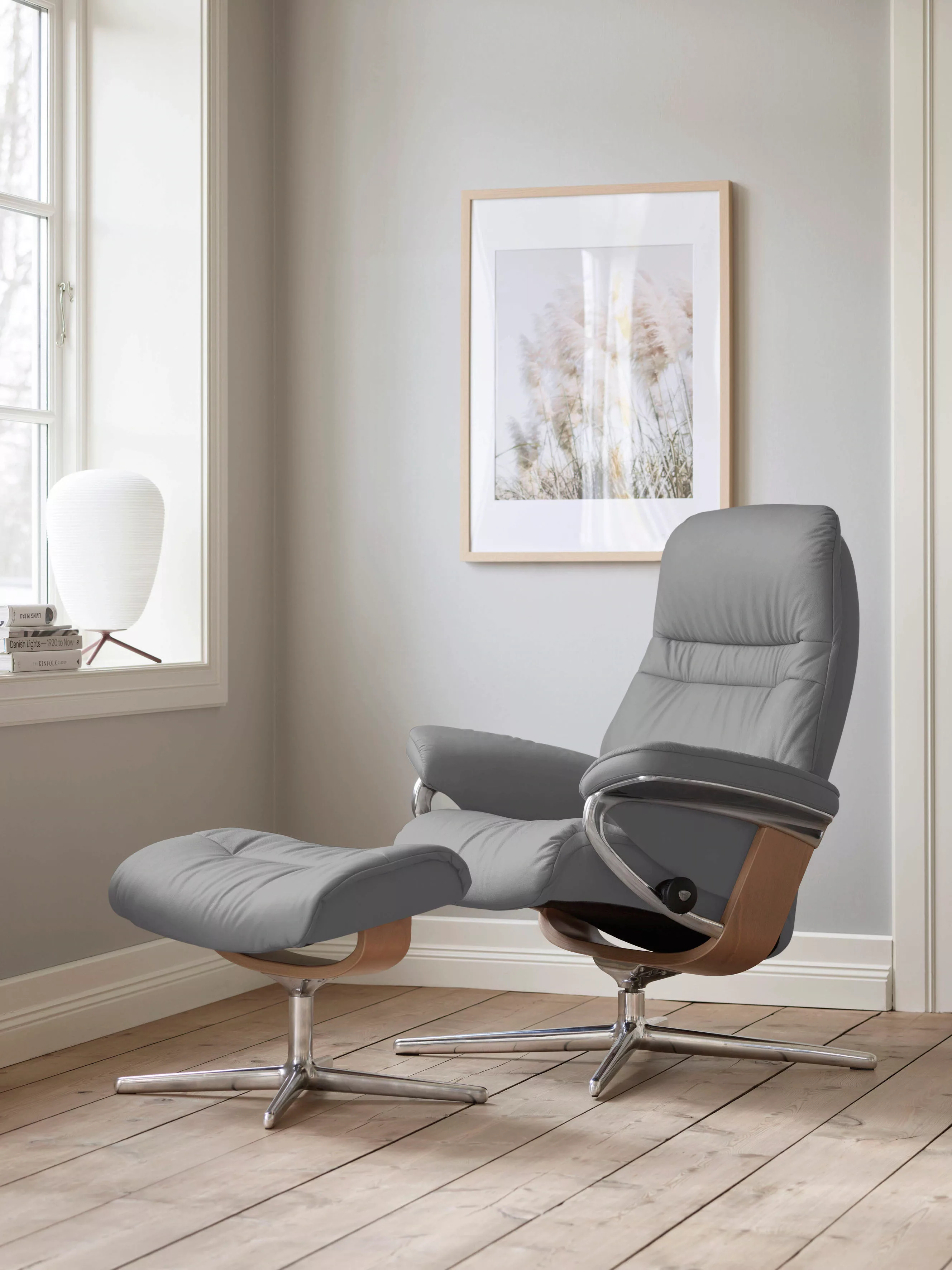 Stressless Fußhocker "Sunrise", mit Cross Base, Größe S, M & L, Holzakzent günstig online kaufen