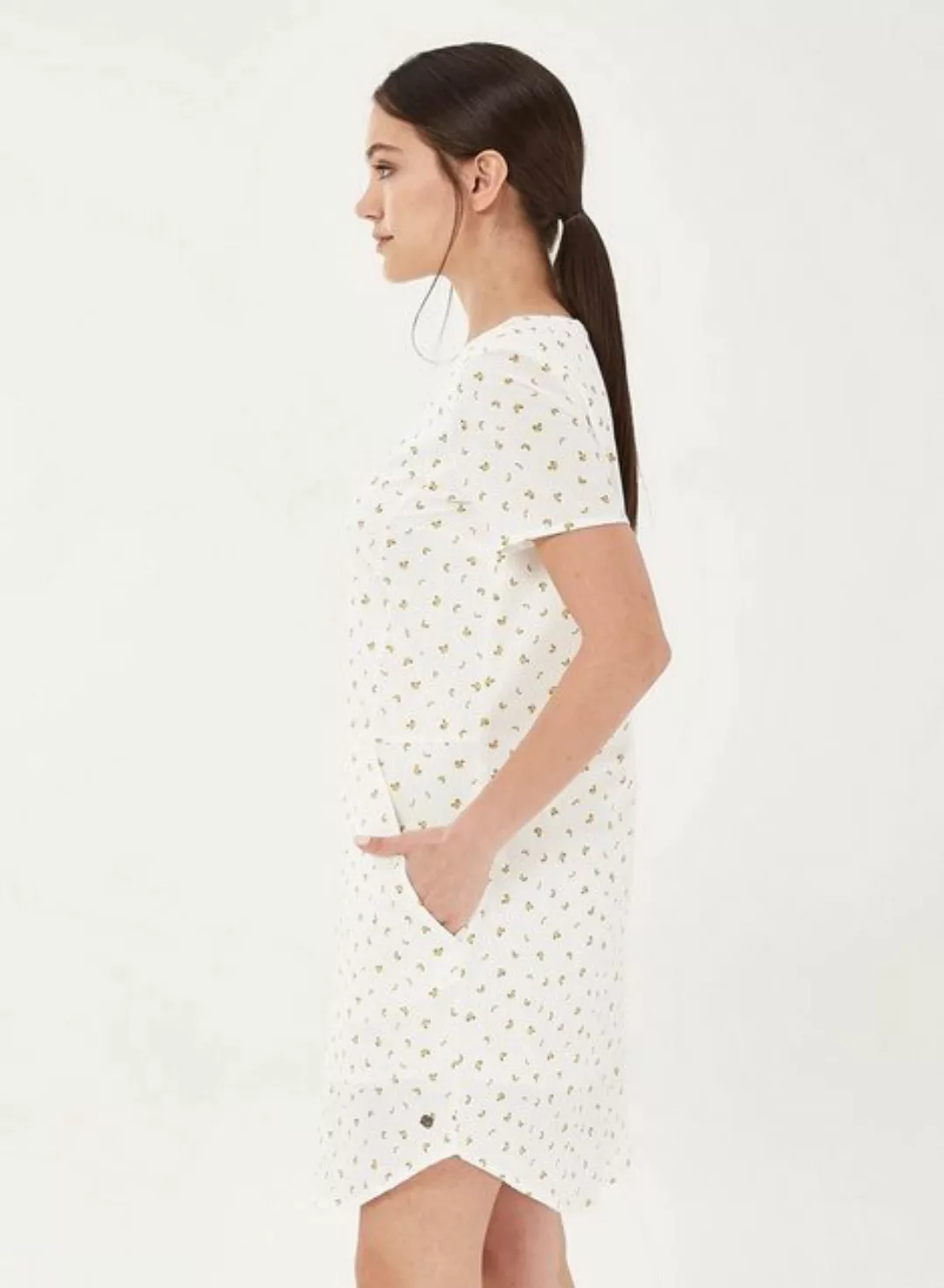 Kleid Aus Bio-baumwolle Mit Allover-print günstig online kaufen
