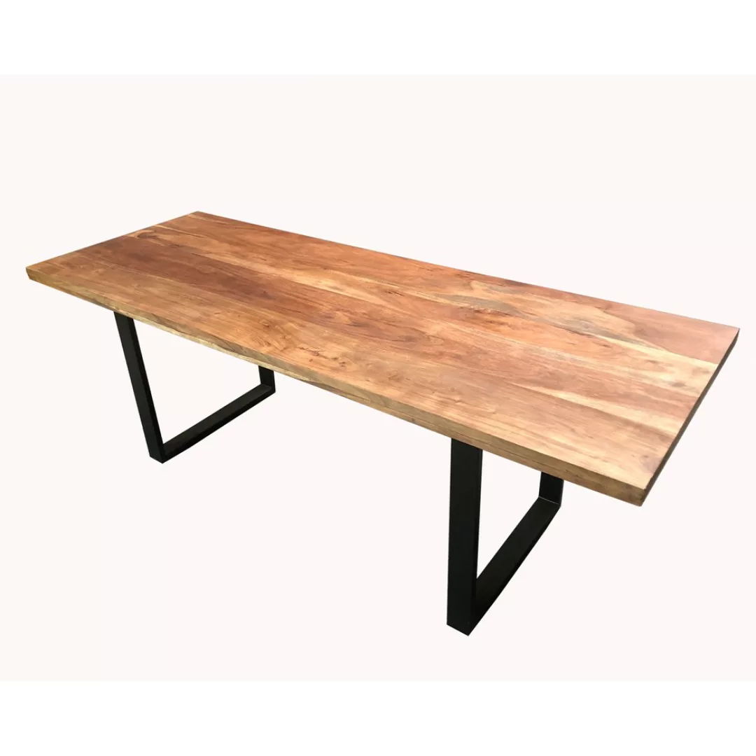Esstisch Esszimmertisch Tafel Industrial-Design Massivholz Metall Schwarz günstig online kaufen