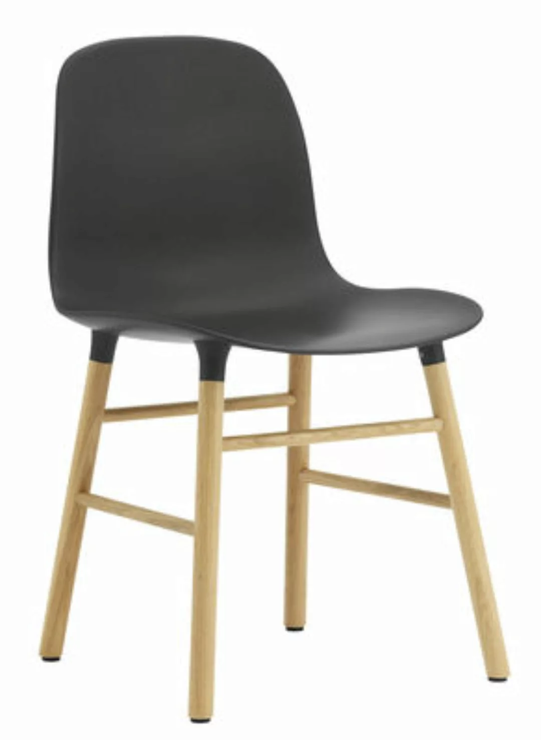 Stuhl Form plastikmaterial schwarz holz natur / Stuhlbeine aus Eiche - Norm günstig online kaufen