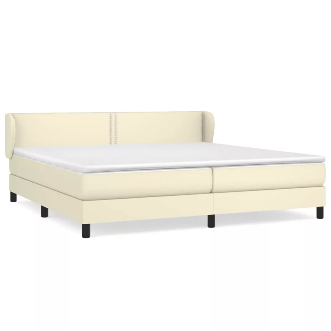 Vidaxl Boxspringbett Mit Matratze Creme 200x200 Cm Kunstleder günstig online kaufen