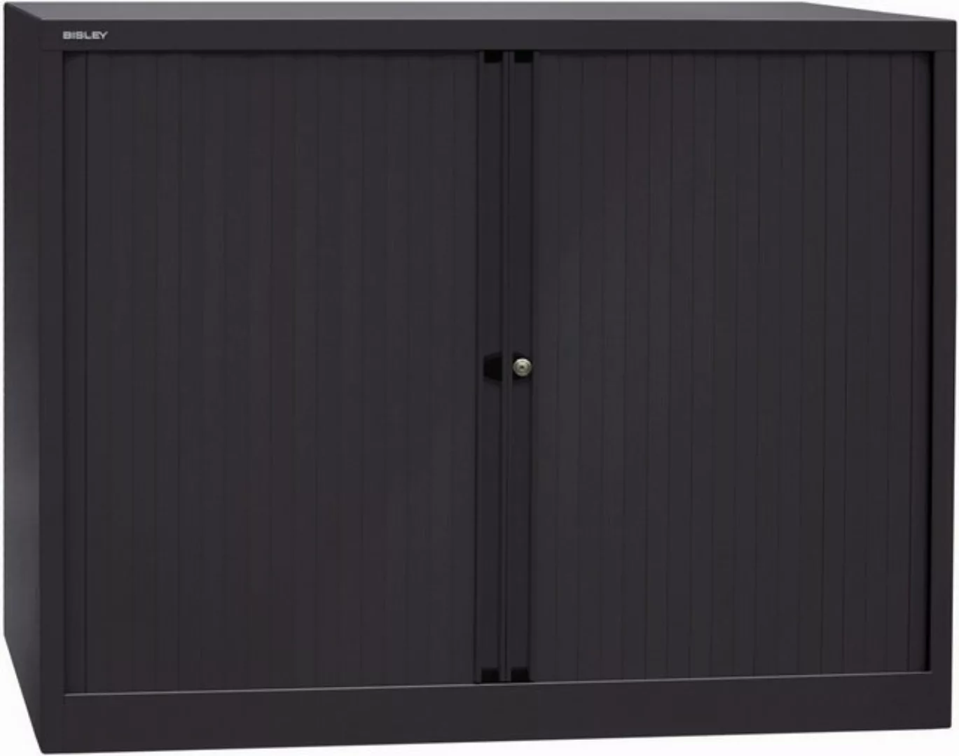 Bisley Aktenschrank Rollladenschrank Euro Stahl 2 Fachböden H 1029mm schwar günstig online kaufen