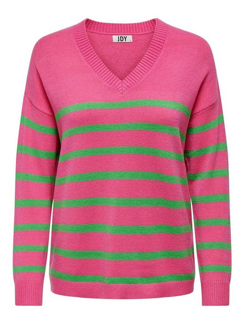 JACQUELINE de YONG Strickpullover Gestreifter Feinstrick Pullover V-Neck La günstig online kaufen