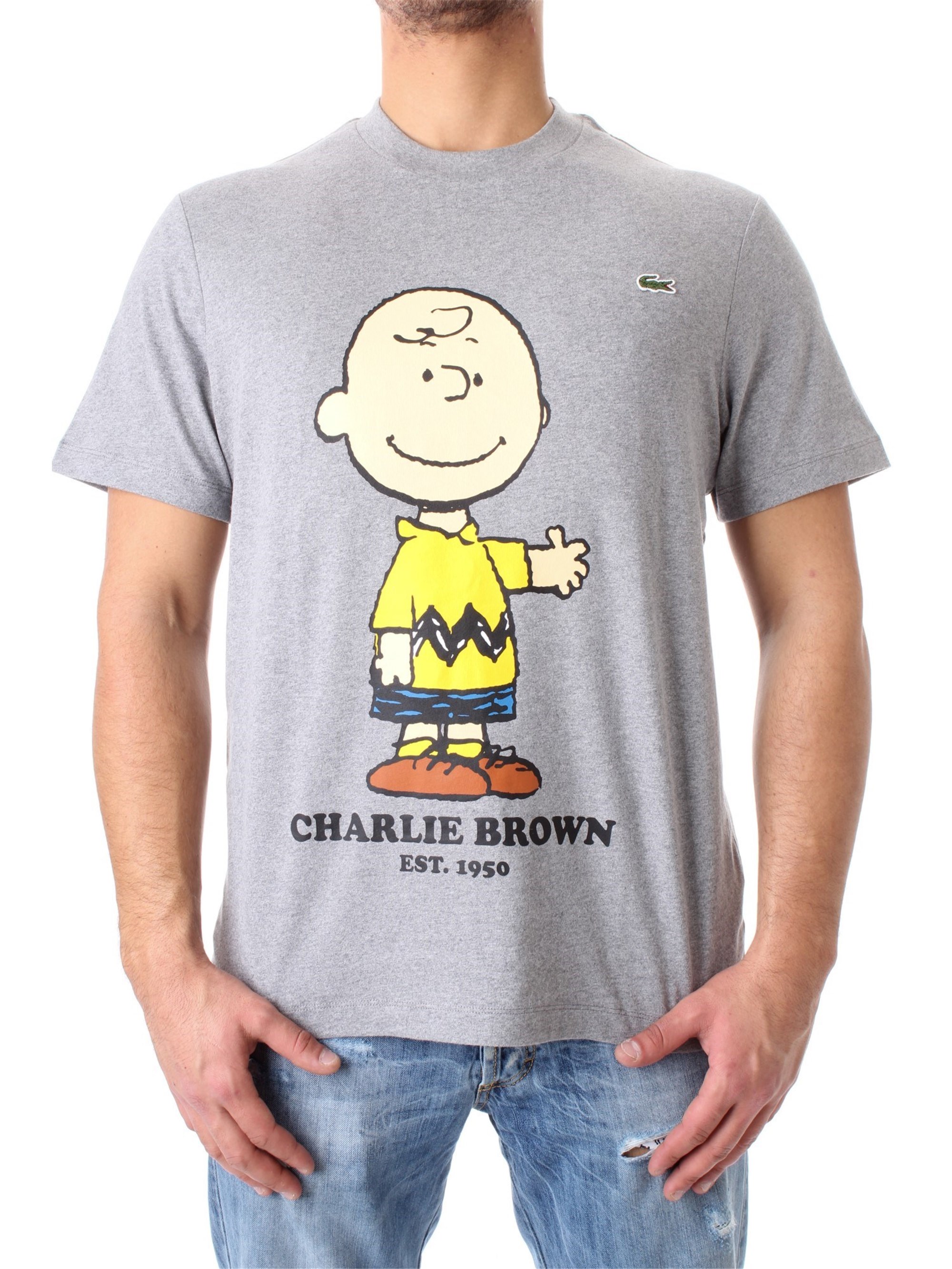 LACOSTE T-Shirt Herren grau cotone günstig online kaufen