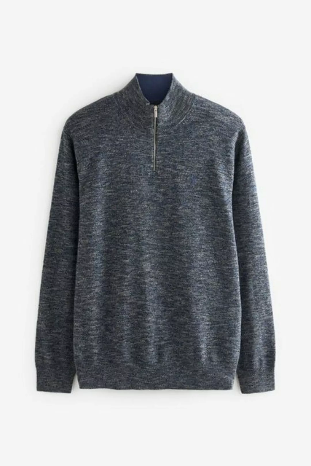 Next Troyer Melierter Pullover mit Reißverschluss am Hals (1-tlg) günstig online kaufen