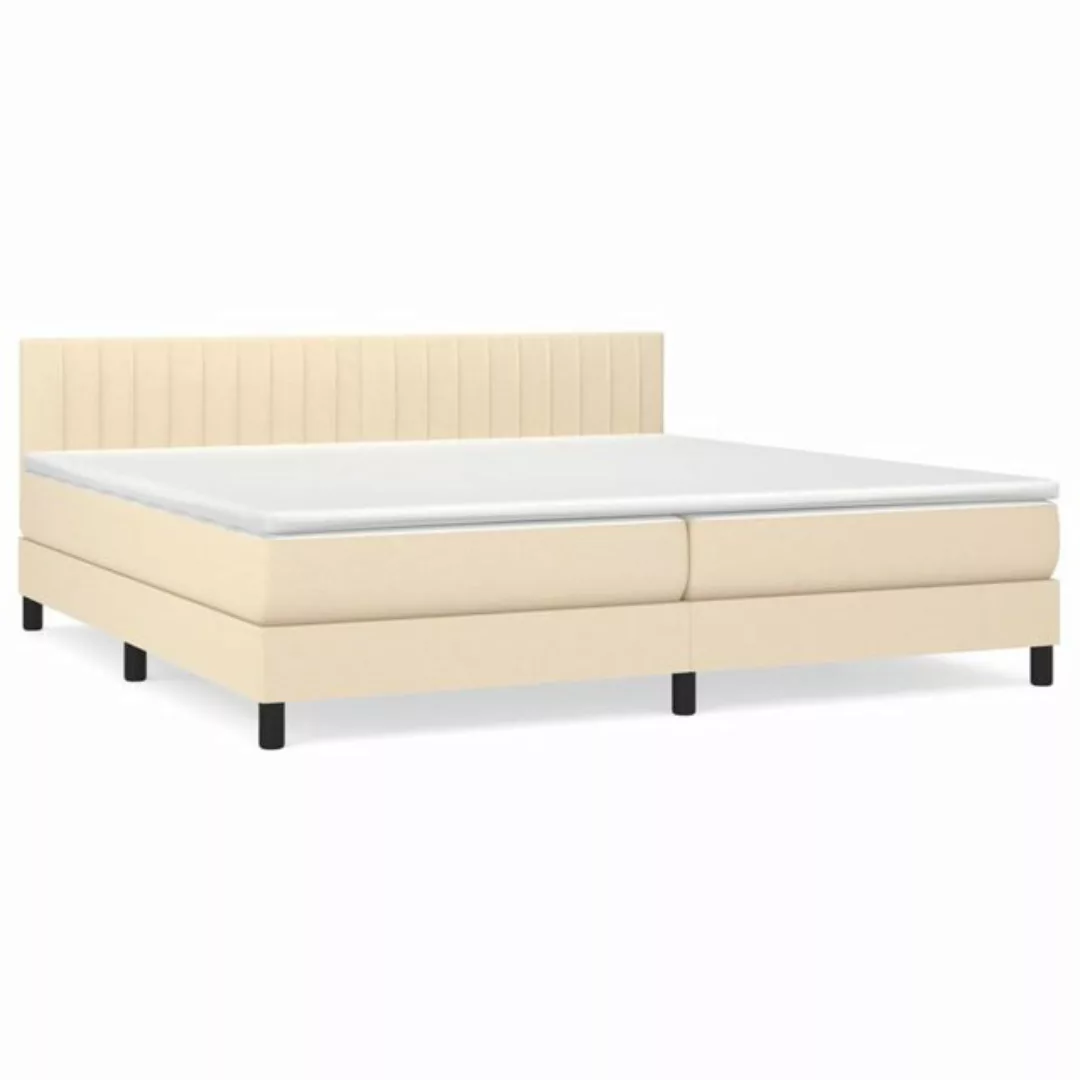 vidaXL Boxspringbett mit Matratze Creme 200x200 cm Stoff1395692 günstig online kaufen