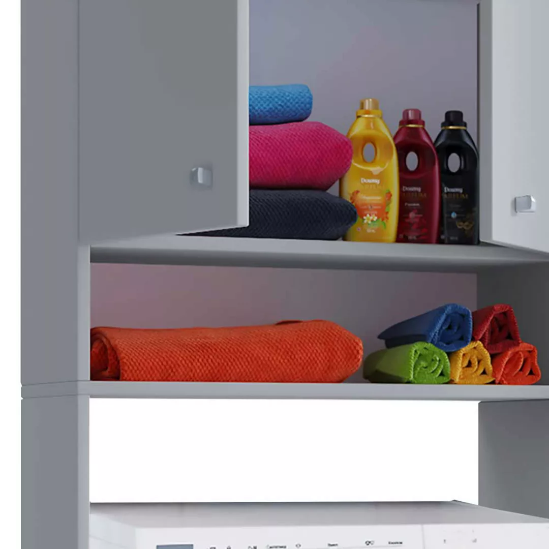 Schrank für Waschmaschine in Grau 184 cm hoch - 70 cm breit günstig online kaufen