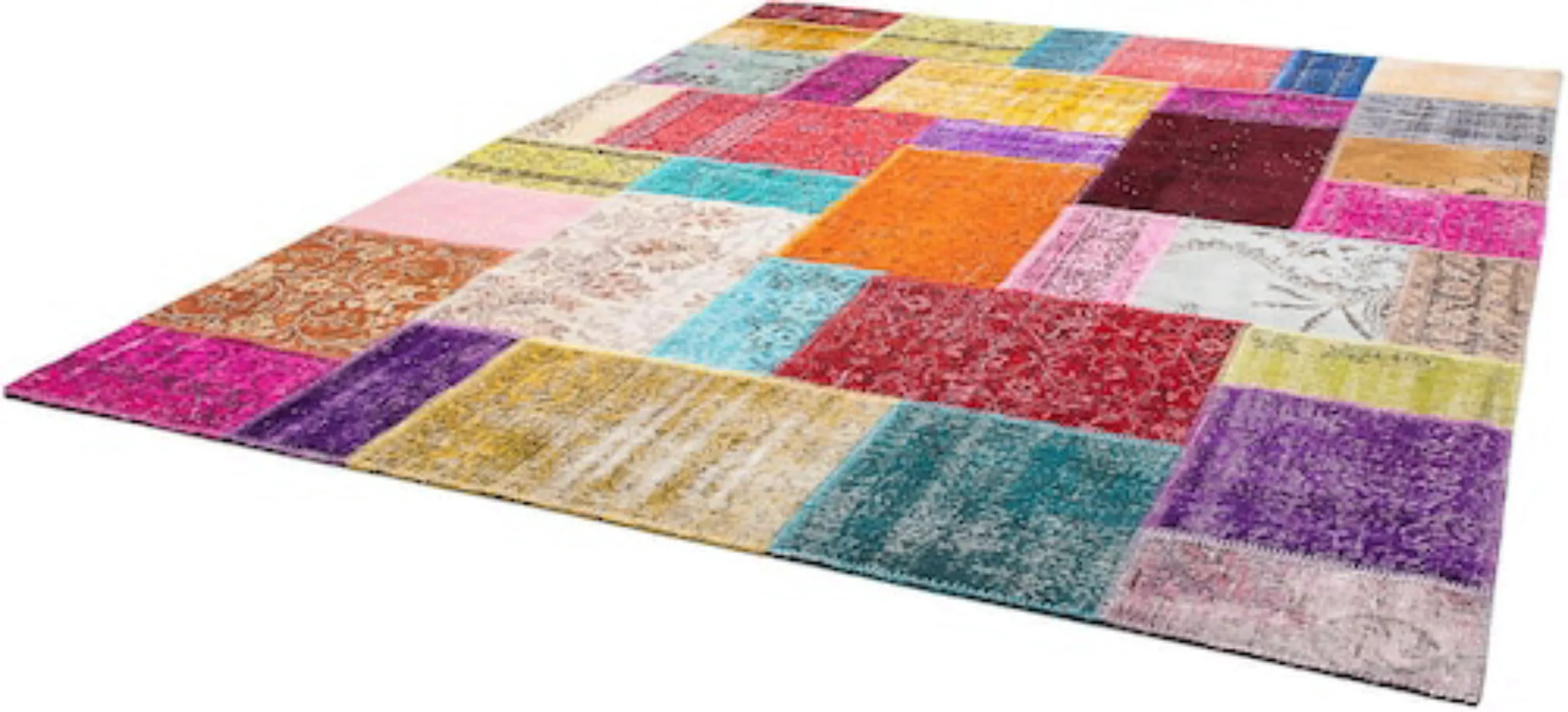 morgenland Wollteppich »Patchwork Patchwork 185 x 123 cm«, rechteckig, Hand günstig online kaufen