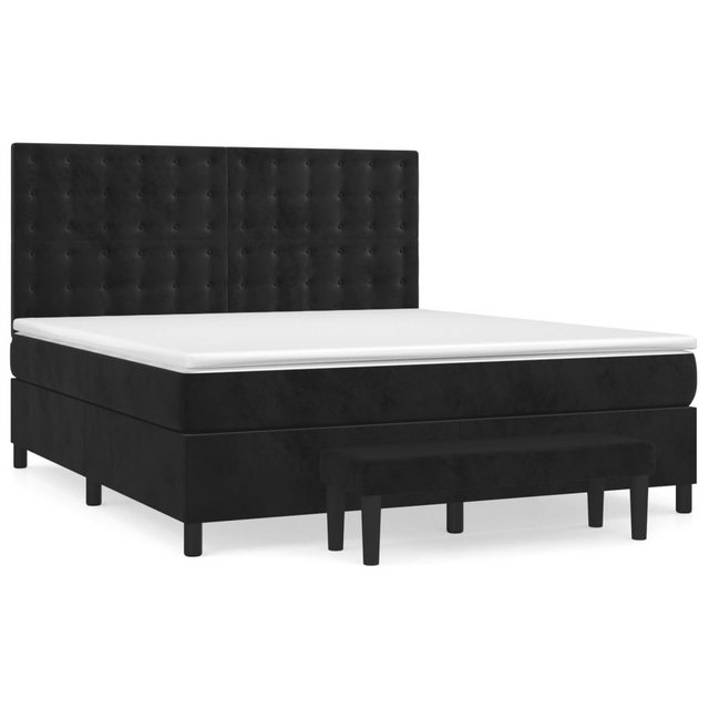 vidaXL Boxspringbett Boxspringbett mit Matratze und Fusshocker Samt (160 x günstig online kaufen