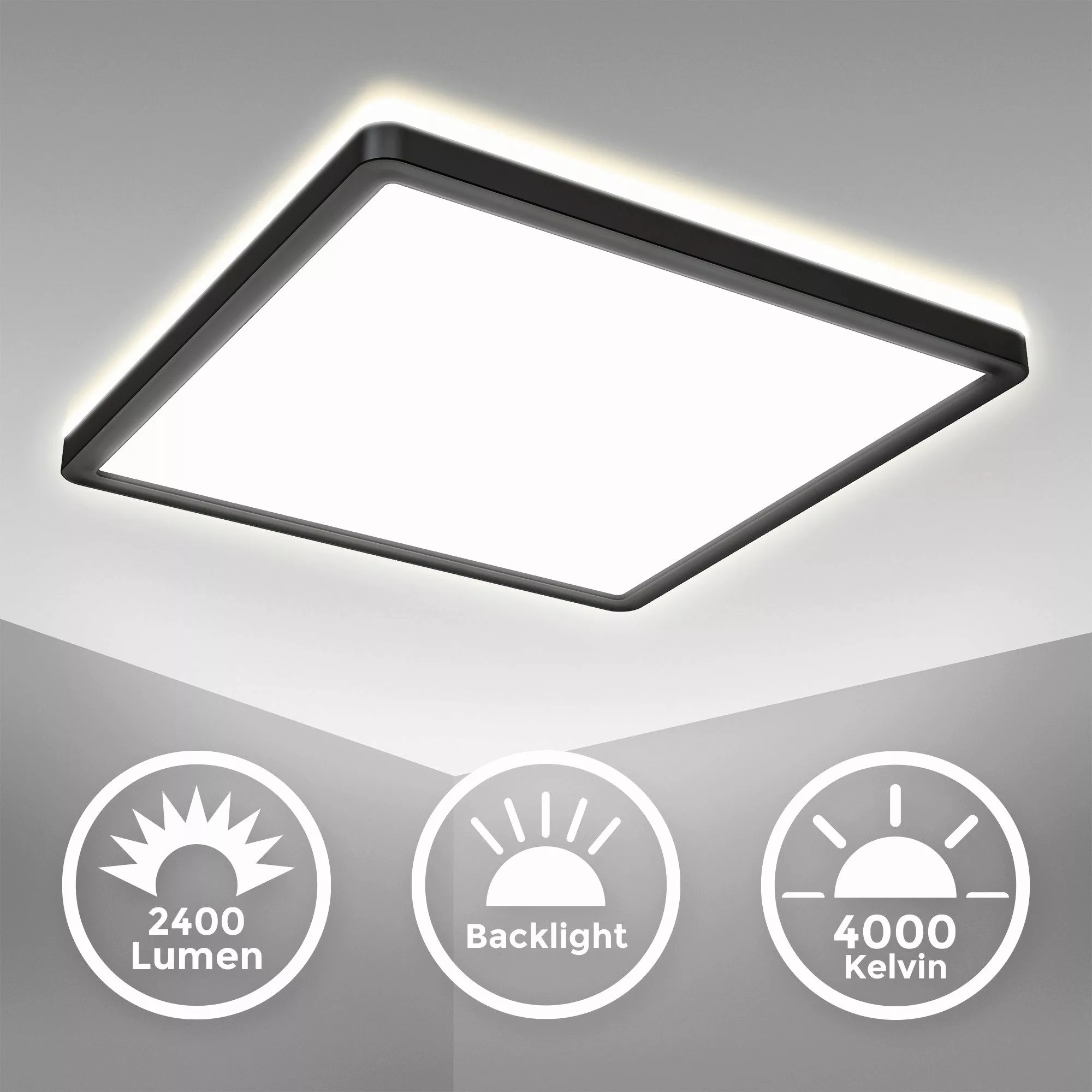B.K.Licht Deckenleuchte ultra-flach LED Decken-Panel 29x29cm günstig online kaufen