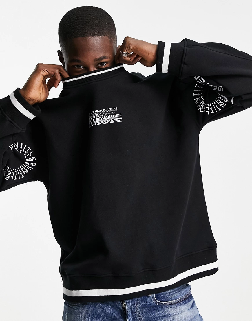 Topman – Untitled – Sweatshirt in Schwarz, Kombiteil günstig online kaufen