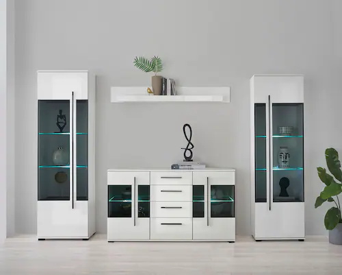 INOSIGN Wohnwand »Cantara«, (Set, 4 St.), enthält zwei Vitrinen, ein Sidebo günstig online kaufen