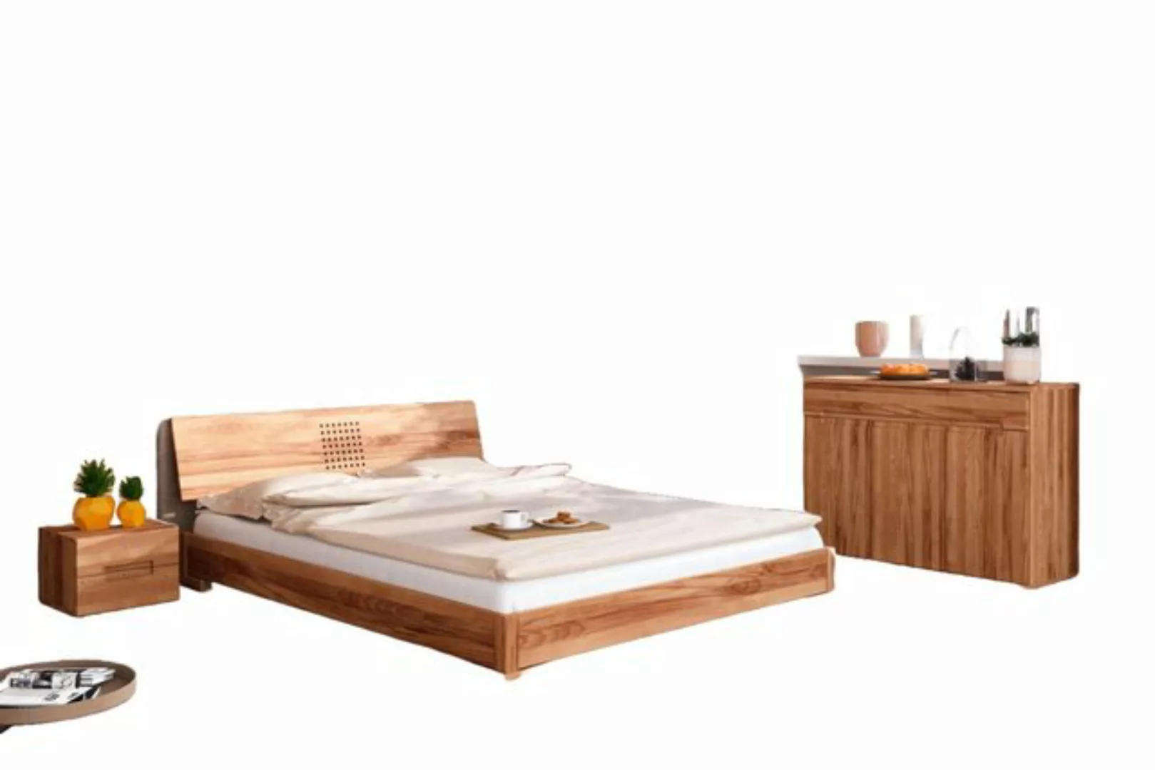 Natur24 Einzelbett Bett Bento 16 Kernbuche massiv 90x220 mit Holzkopfteil u günstig online kaufen