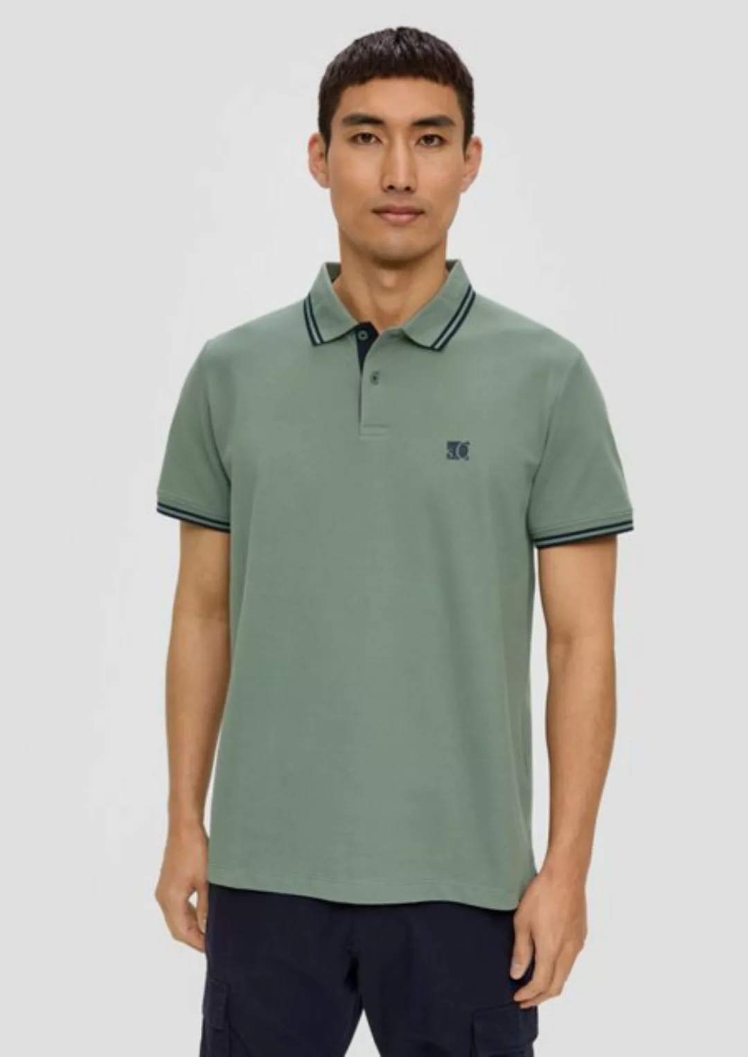 s.Oliver Kurzarmshirt Poloshirt mit Kontrast-Details Kontrast-Details günstig online kaufen