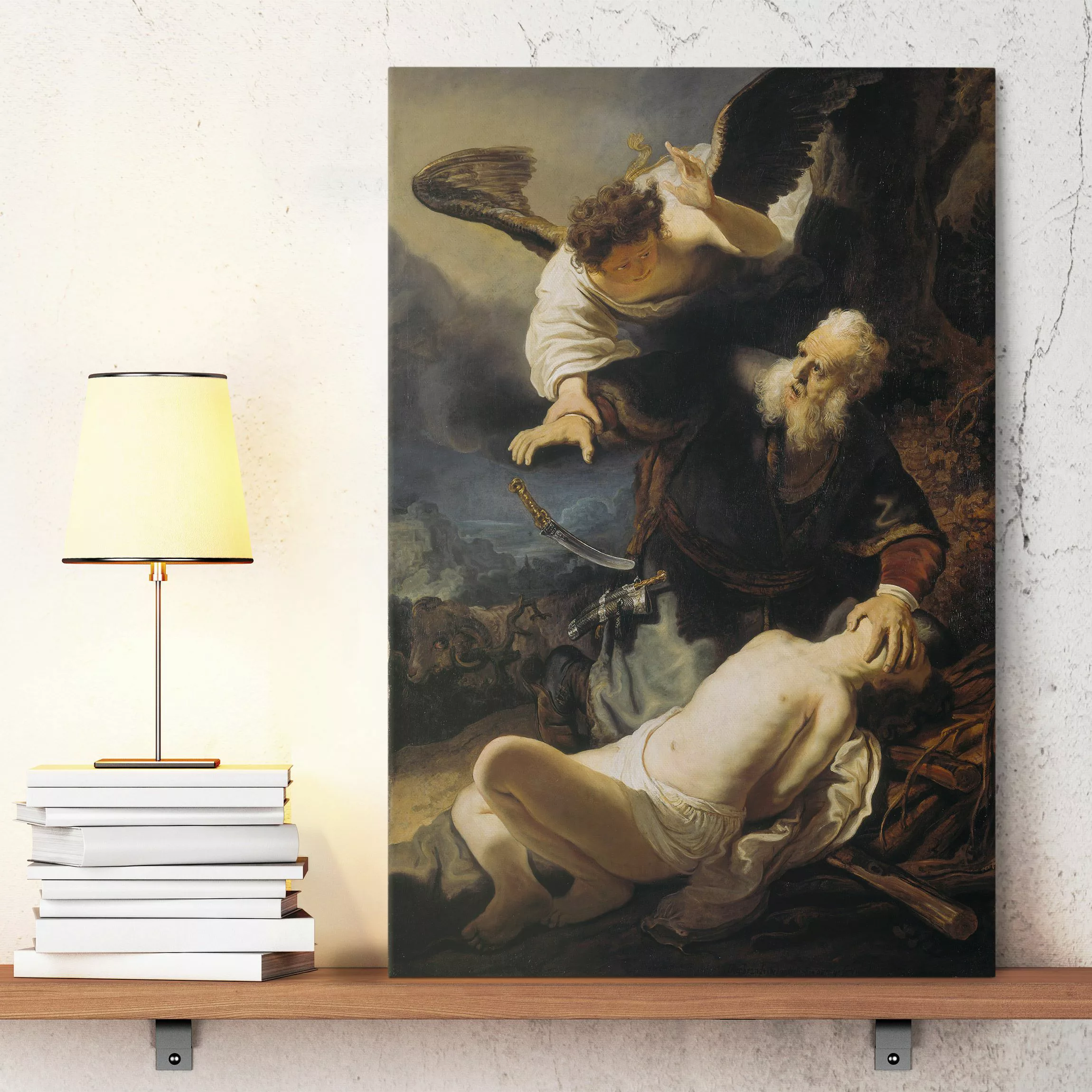 Leinwandbild Kunstdruck - Hochformat Rembrandt van Rijn - Die Opferung Isaa günstig online kaufen