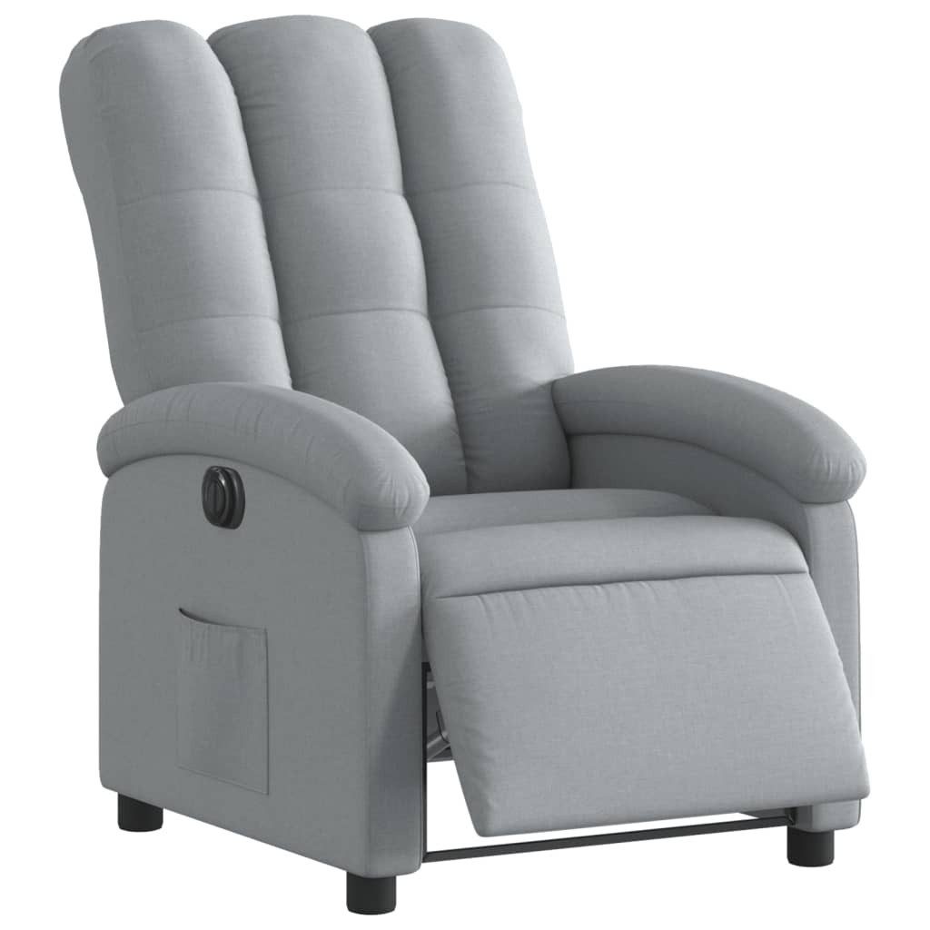vidaXL Sessel Relaxsessel Elektrisch Hellgrau Stoff günstig online kaufen