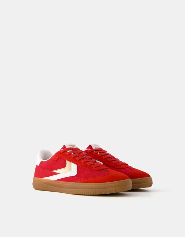 Bershka Retro-Sneaker Damen 39 Rot günstig online kaufen