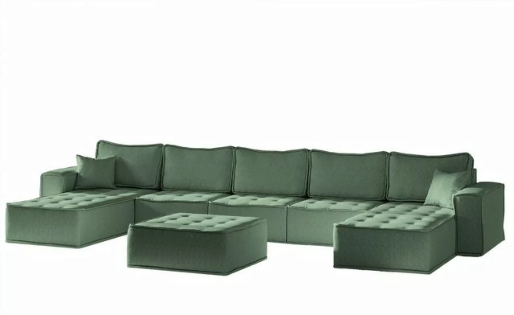 Fun Möbel Wohnlandschaft Sofa U-Form Modulsofa-Set 6-teilig SANDE in Stoff, günstig online kaufen