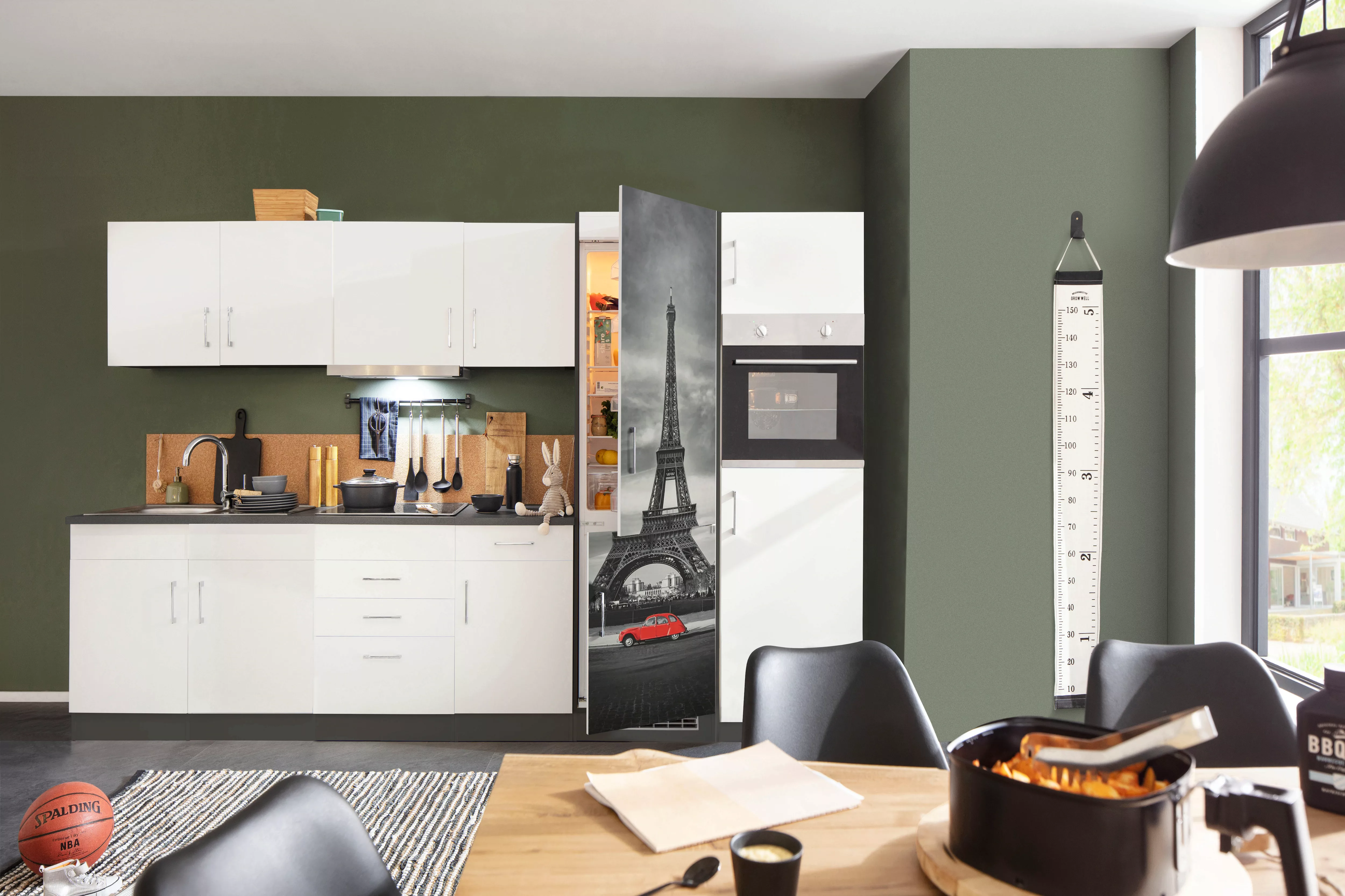 HELD MÖBEL Küchenzeile "Paris", Breite 330 cm, mit großer Kühl-Gefrierkombi günstig online kaufen