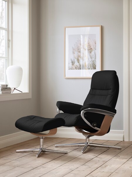 Stressless Fußhocker "Sunrise", mit Cross Base, Größe S, M & L, Holzakzent günstig online kaufen