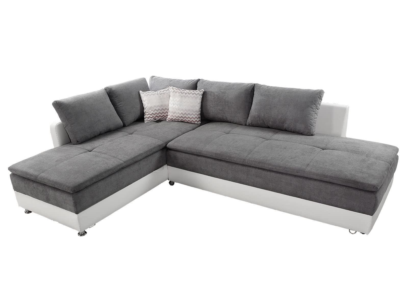 luma-home Ecksofa 15104, Dauerschläfer-Doppelbett B306/T223/H95 cm, günstig online kaufen