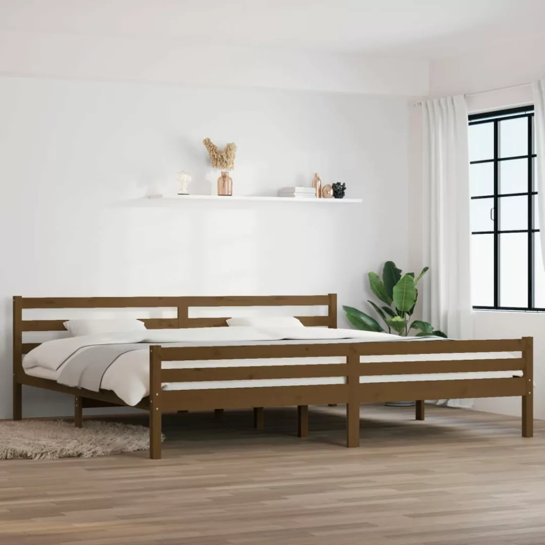 vidaXL Bettgestell Massivholzbett Honigbraun 180x200 cm 6FT Super King Bett günstig online kaufen