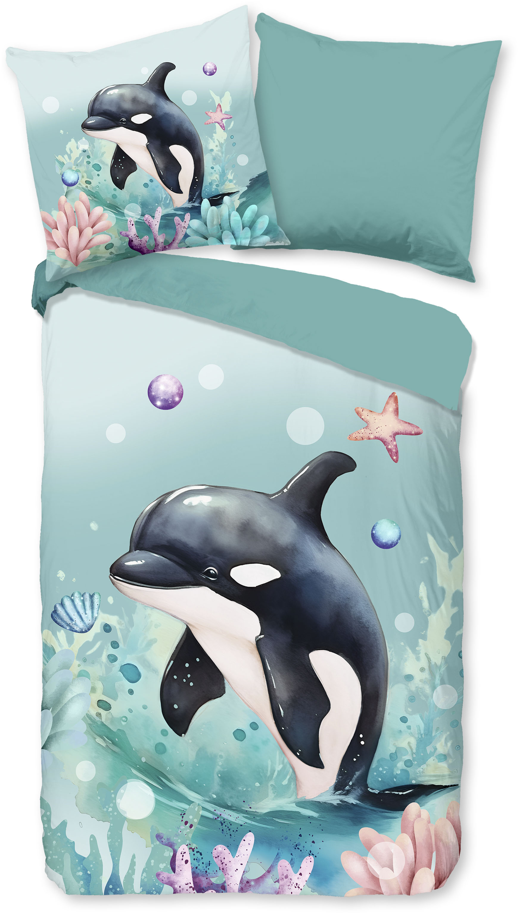 PURE luxury collection Kinderbettwäsche »Splash«, Mikrofaser, 135x200, 2 Te günstig online kaufen