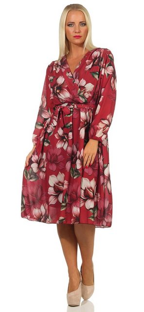 Mississhop Partykleid Wickelkleid Blumenprint Kleid Chiffonkleid 340, Kurzg günstig online kaufen