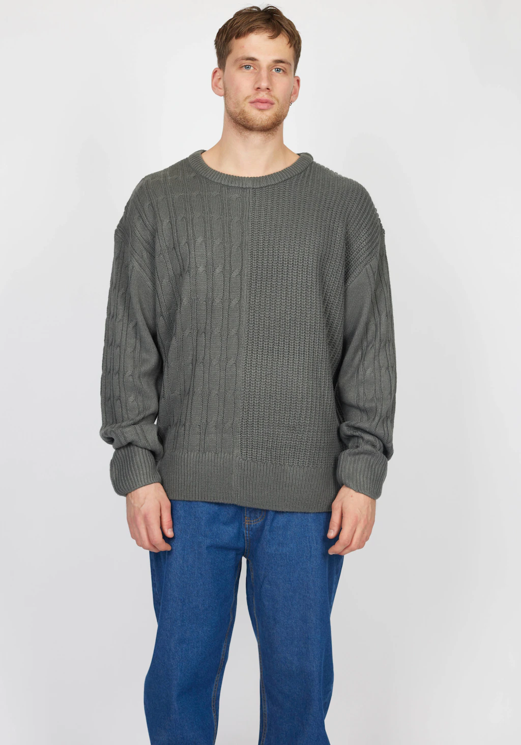 DENIM PROJECT Strickpullover, mit Zopfmuster günstig online kaufen