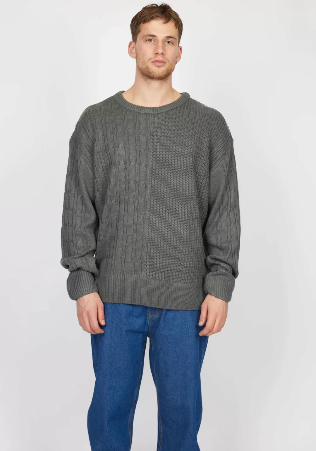 DENIM PROJECT Strickpullover, mit Zopfmuster günstig online kaufen