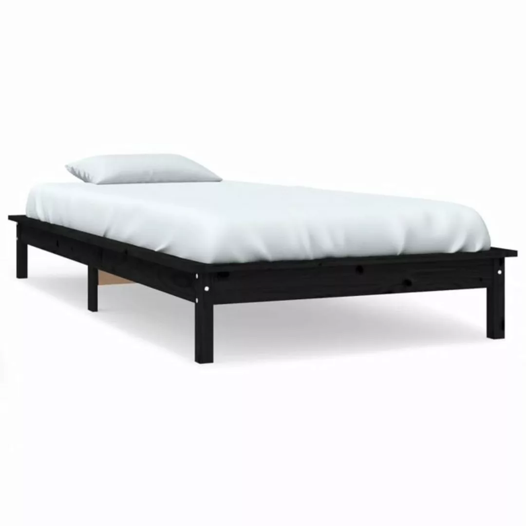 furnicato Bett Massivholzbett Schwarz 90x200 cm Kiefer günstig online kaufen