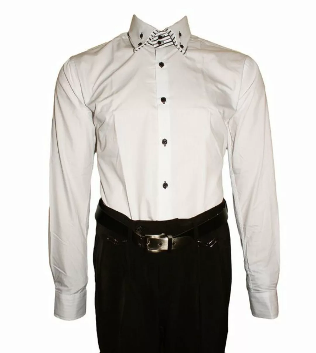 Pierre Martin Businesshemd Designer Herren Hemd doppel Kragen Slim Fit 2-fa günstig online kaufen